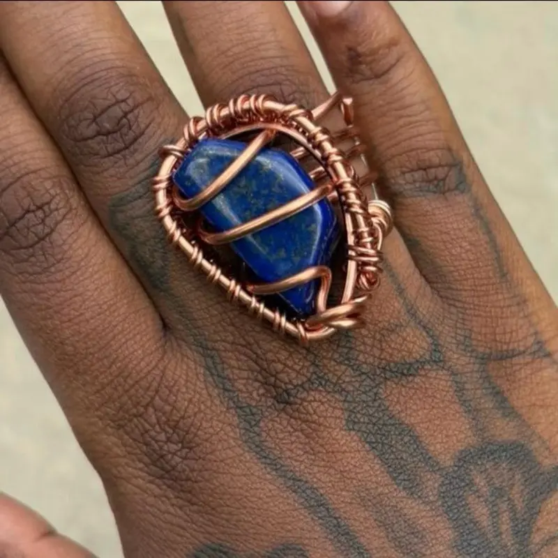 Juma Copper King Chunky Creativity Weave Gemstone Ring