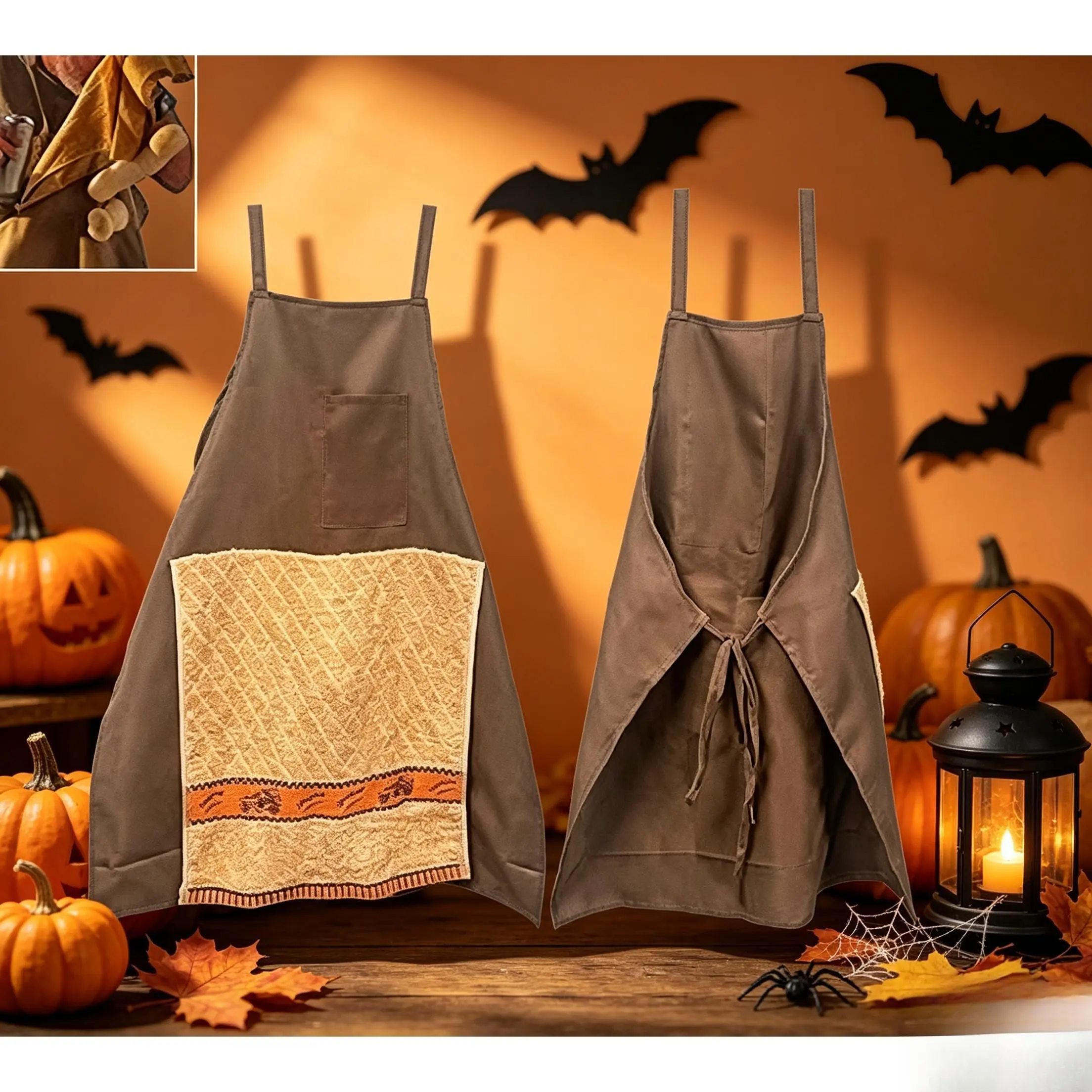 Funny Chef Apron with Hidden Pocket, Unisex Novelty Gag Gift for Cooking & BBQ Parties - Humorous Halloween Costume Accessory
