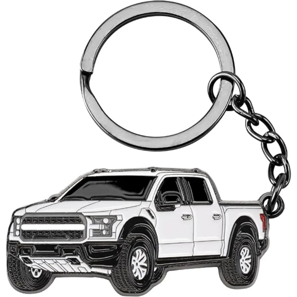 Ford F150 Metal Keychain, 3D Pickup Truck Car Key Chain, Ford F150 Accessories for 2009–2023 Models, Automotive Keyring Gift for Truck Lovers