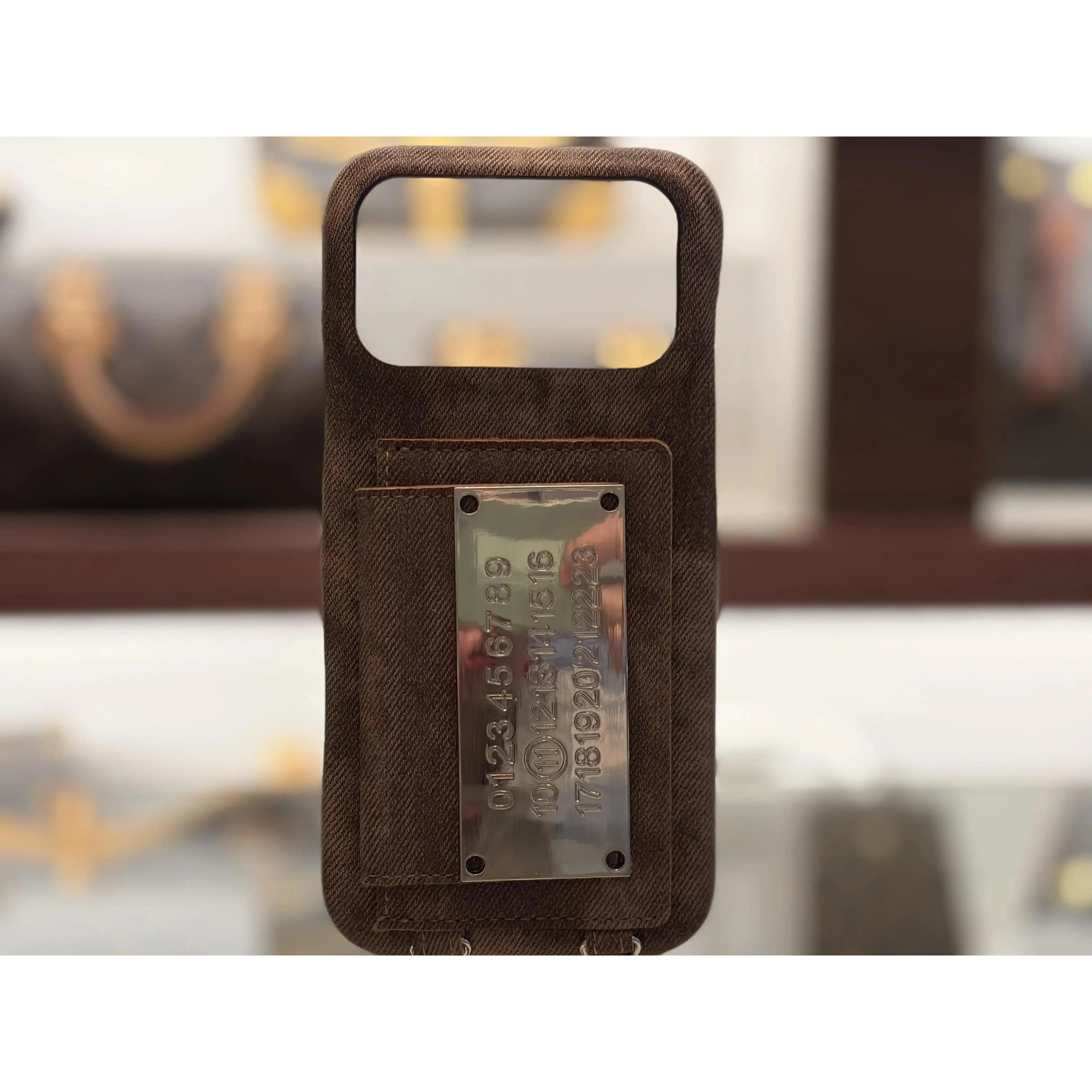 Retro Denim Smartphone Card Holder Casing - Heavy-Duty Shockproof Protector with Card Slot, Perfect Fit Accessories for iPhone 17,16,15 Pro Max (Brown,White,Black)