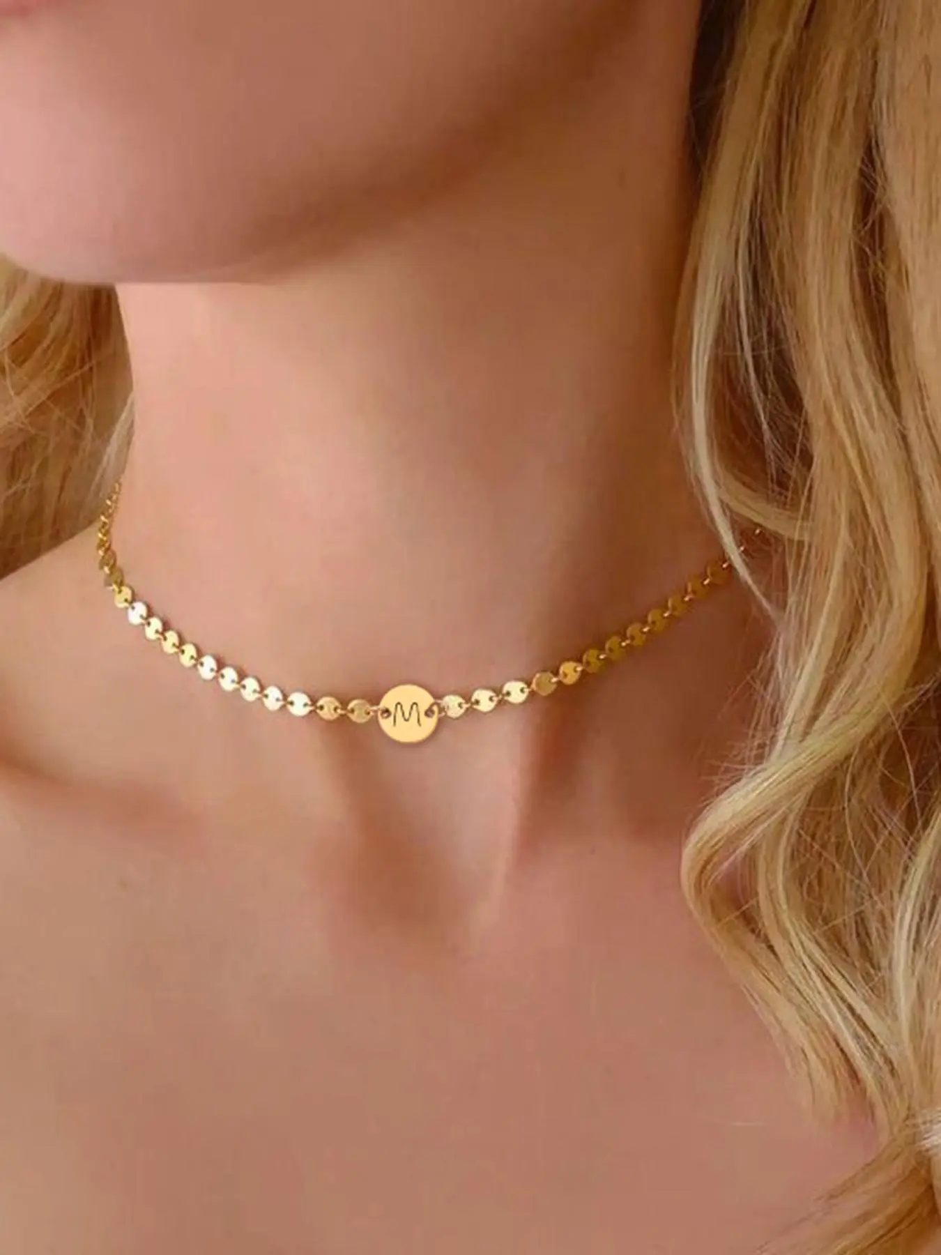 Letter Design Chain Choker Accessory Necklace for Women, Initial Necklace Jewelry Stainless Steel Jewelry for Party, Daily Clothing Decor, Trendy All-match & Exquisite Jewelry for Birthday Gift