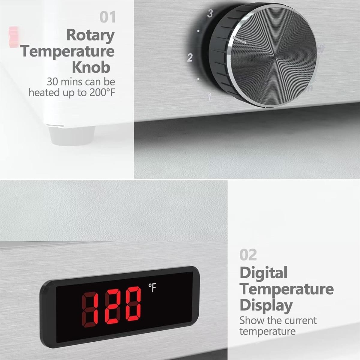 GARVEE 9QT Electric Chafing Dish Set with Temperature Control, Stainless Steel Buffet Servers and Warmers, Available in 1×1/1, 2×1/2, and 1x1/1+2x1/2 Pan Configurations for Catering GARVEE 9QT Electric Chafing Dish Set with Temperature Control, Stainless Steel Buffet Servers and Warmers, Available in 1×1/1, 2×1/2, and 1x1/1+2x1/2 Pan Configurations for Catering