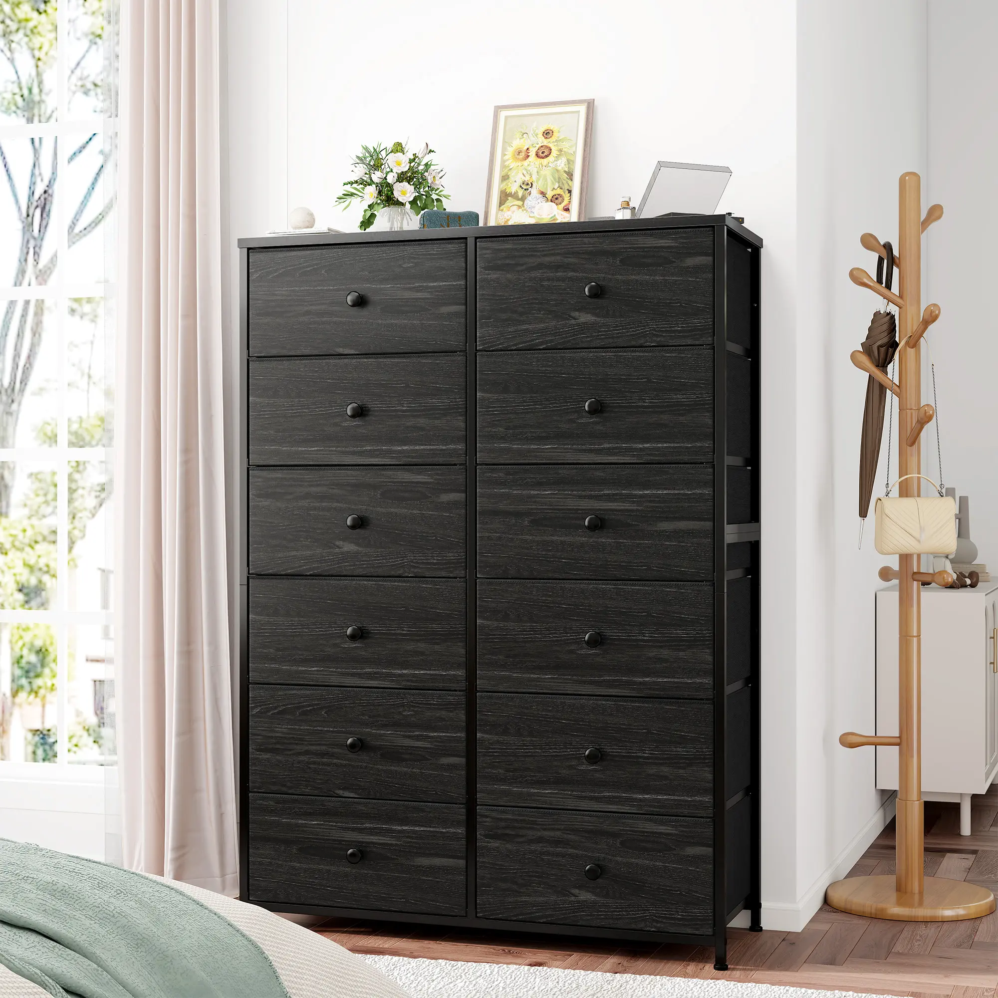 RaybeeFurniture 7/12 Drawer Dresser for Bedroom, Tall Dresser for Living  Room, Extra Large Chest Of