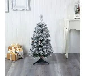 Nearly Natural 3' Flocked White River MountainPine Tree