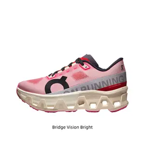 Pink High-Performance Cushioned Running Shoes, Large-Scale Hollow Cloud Outsole with Engineered Mesh Upper Design