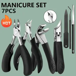 7pcs Heavy-Duty Nail Care Tool Set For Men And Adults, Suitable For Ingrown And Thick Toenails, Stainless Steel Nail Clippers, Professional Foot Tool Set With Nail File, Cuticle Clippers And Beauty Tools, High-Quality Christmas Gift