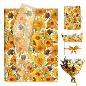 15/35pcs Sunflower Paper, Thin Gift Wrapping Paper, Birthday Wedding Party Decor, 50cm*35cm, Mother's Day Gift Wrap, Bouquet Packaging Paper