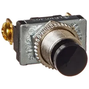 NSI Industries  Pushbutton Push- on Spade Switch - Black Button