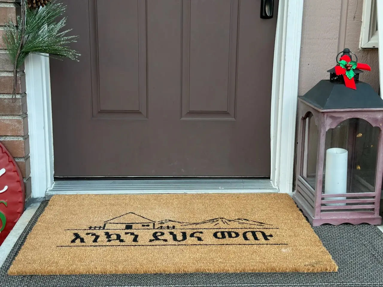 Maizen Welcome Mat - Perfect for Your Home - Beautifully designed art & multiple languages (Amharic, Tigrinya, Oromiffa, Swahili and English)