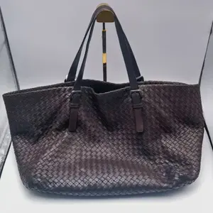 Pre-owned Bottega Veneta Cowhide Shoulder Bags Brown Woven Handbag / Shoulder Bag