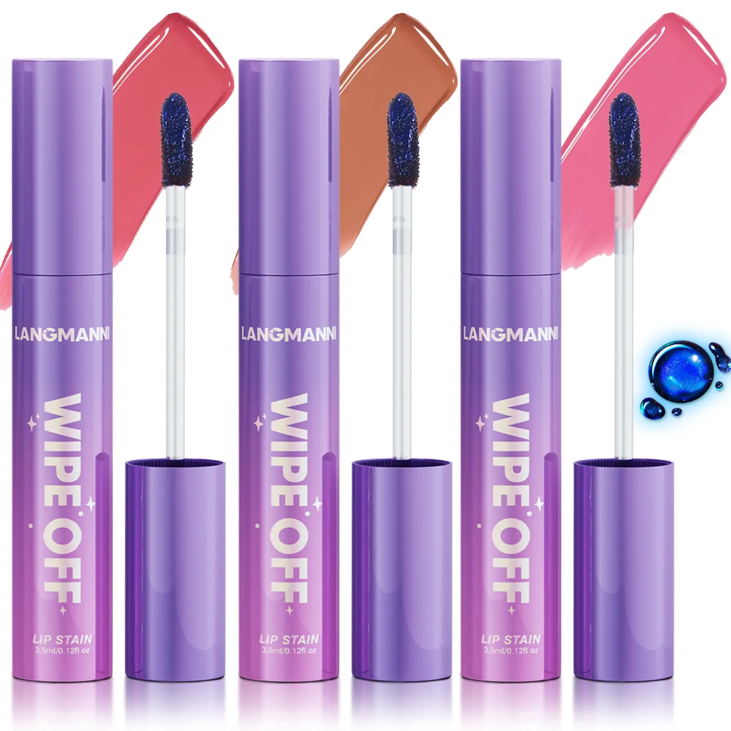 Langmanni Peel-Off Lipstick, Waterproof Matte Lip Gloss, Lip Stain, High Pigment Long-Lasting Lip Color, Quick Application, Smudge-Proof Makeup, Lip Products Makeup