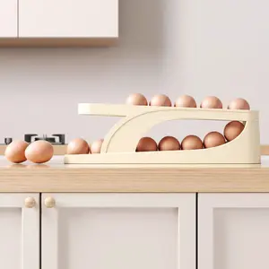 Home kitchen egg storage box Large capacity refrigerator side door dedicated double-layer slide automatic egg box