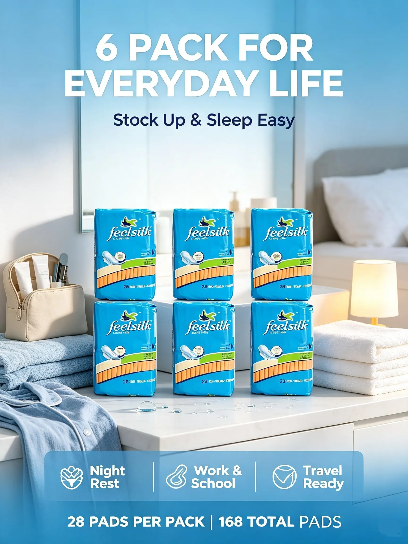 Ultra Thin Overnight Pads 28 Count Value Pack All Night Leakproof Maxi Pads With Flex Wings Thin & Absorbent Overnight Sanitary Napkins No Side Leaks Period Pads For Full Night Sleep Soft Thin Feminine Pads For Heavy Night Flow