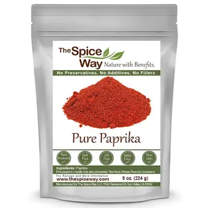 The Spice Way Pure Paprika - Non-GMO, No Additives, Resealable bag Traditional Sun-Dried Paprika for Rich Flavor & Health Benefits