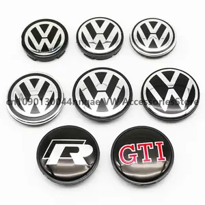 4 Pieces Car Wheel Center Caps, Vw Logo Emblem HUB Covers, Fits Volkswagen R Gti Golf 5 7 Caddy Passat B6 Tiguan Polo, 55mm & 65mm, Car Accessories