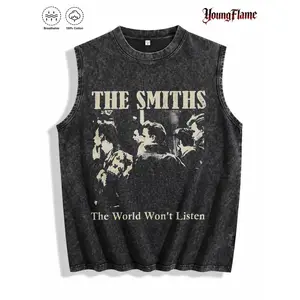 80s Indie Rock Graphic Gym Pump Cover | Vintage Acid Wash Muscle Tee | Edgy Emo Summer Fit