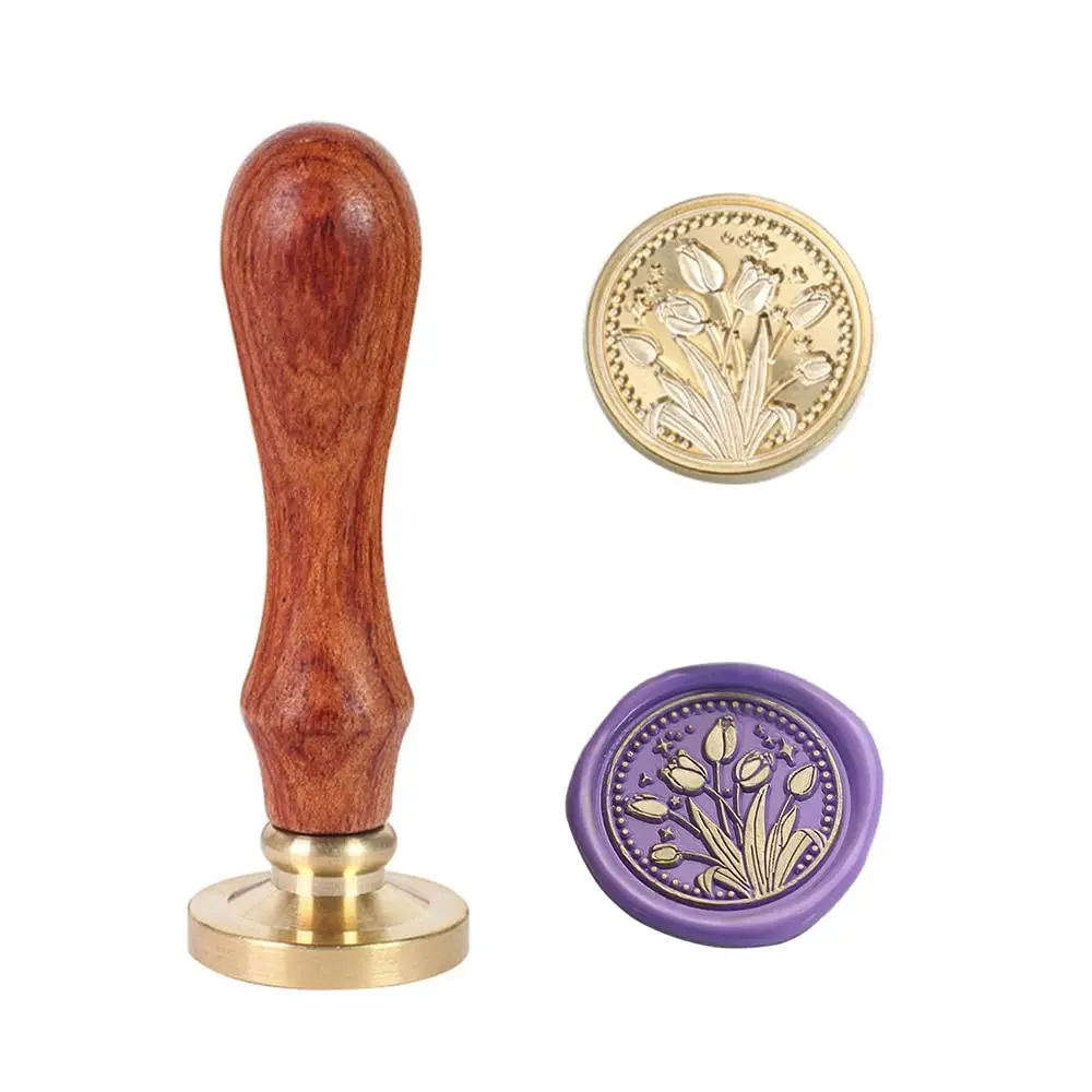 Tulip Wax Seal Stamp Kit - Vintage Personalized Seal Stamp for Letter Cards, Invitations & Gift Wrapping