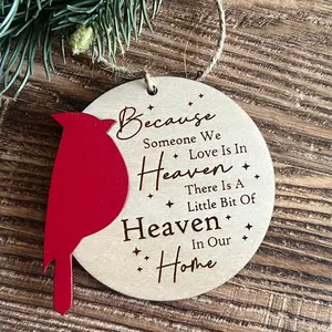 Christmas ornament, Christmas in Heaven ornament, because someone we love is in heaven there is a little bit of Heaven in our home, Heaven ornament, memorial ornament, christmas ornament, Christmas in  heaven ornament