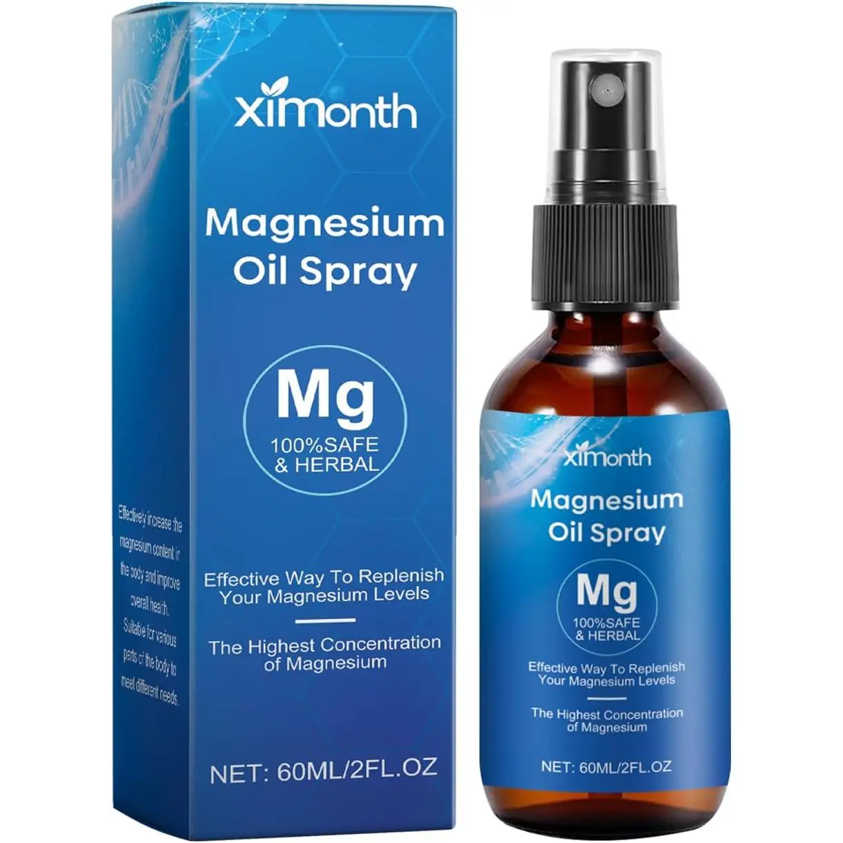 Magnesium Oil Spray, Pure Magnesium Oil Spray, 100% Pure & Natural Magnesium Oil Spray(2 Fl.Oz)