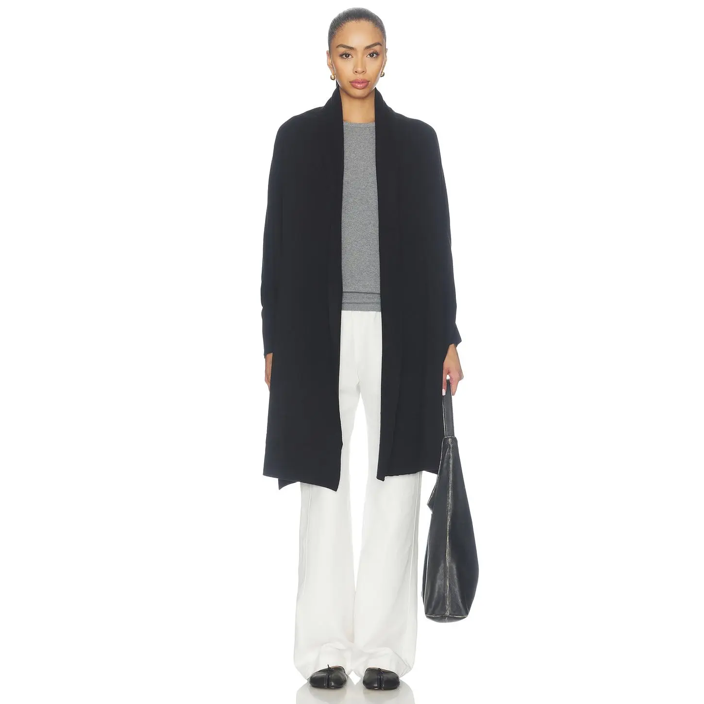 Soia & Kyo Miku Jacket, Black Cotton Knit Fabric, Lightweight Stylish Fashion Outerwear