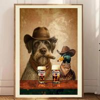 Wired hair pointing griffon with Coors Banquet