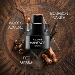 Azure Vantage Intense Eau de Parfum for Men - 50ml (1.65 oz) | Gourmand Parfum with Amber, Vanilla & Warm Spice | Sweet, Smooth & Addictive | Long-Lasting Arabian Scent