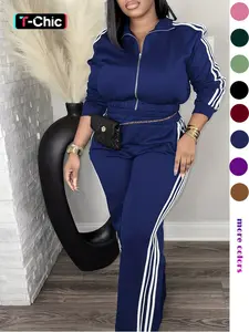 Women's Tracksuit Set, Casual Long Sleeve Zip Up Jacket & Pants Set for Spring & Fall, Women's Clothes for Daily Wear, Sweatsuit Set Outfit