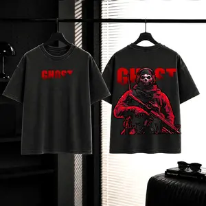 Ghost - Call Of Duty Washed T-Shirt, Tank Top, Sweatshirt, Hoodie action rpg fps game boss movie game 2 sided washed printed Casual graphic tee lover game acid wash