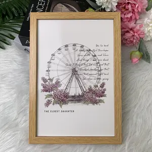 Ferris Wheels, Kisses, and Lilacs Poster/Canvas, Vintage Graphic Lyrics Wall Art Music Poster Decor Gift for Eldest Daughter