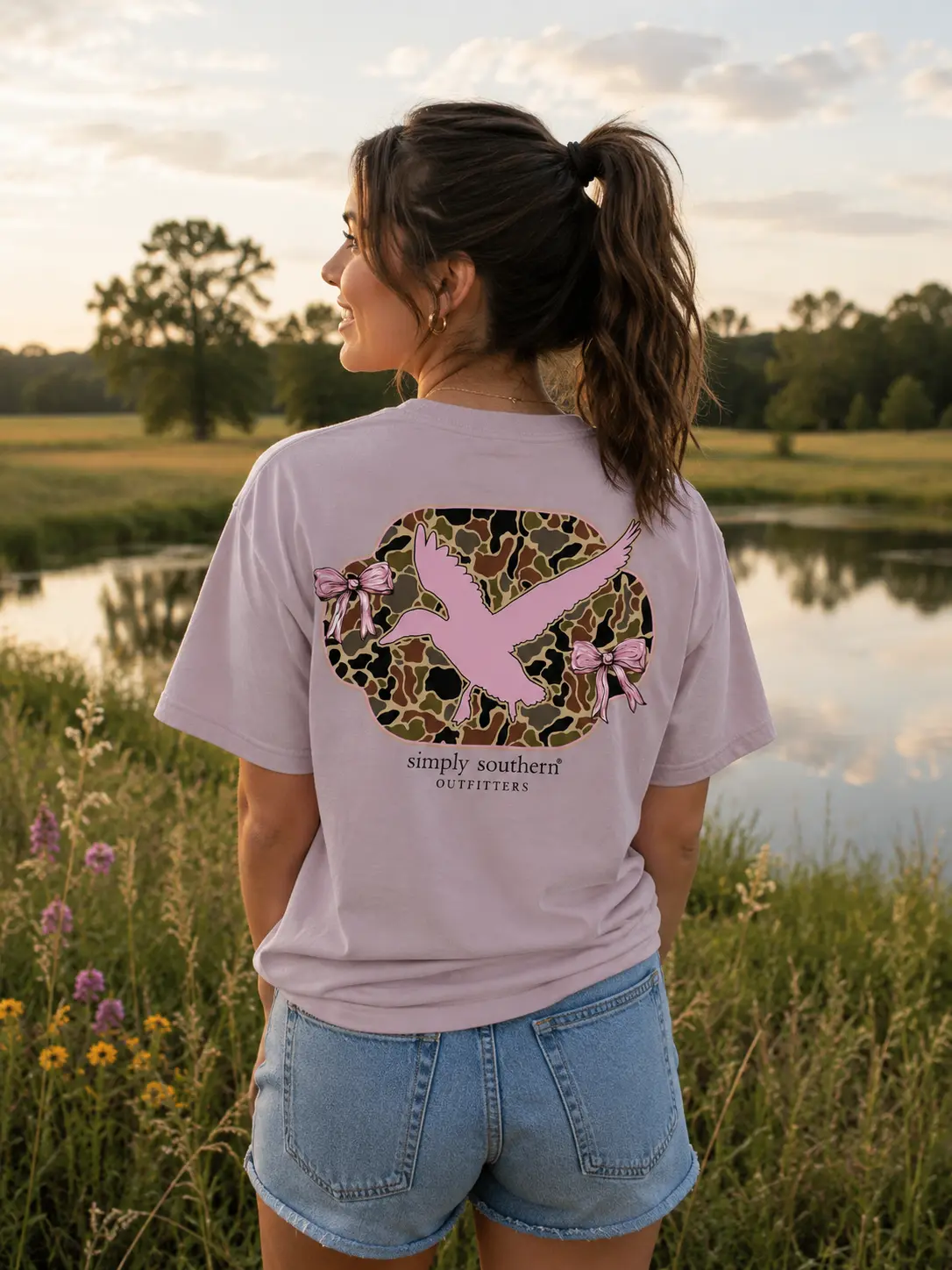 Simply Southern Camo Duck Bows T-Shirt