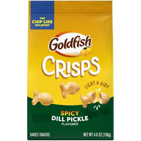 Crisps Spicy Dill Pickle Baked Chip Crackers, 4.8 Oz Bag