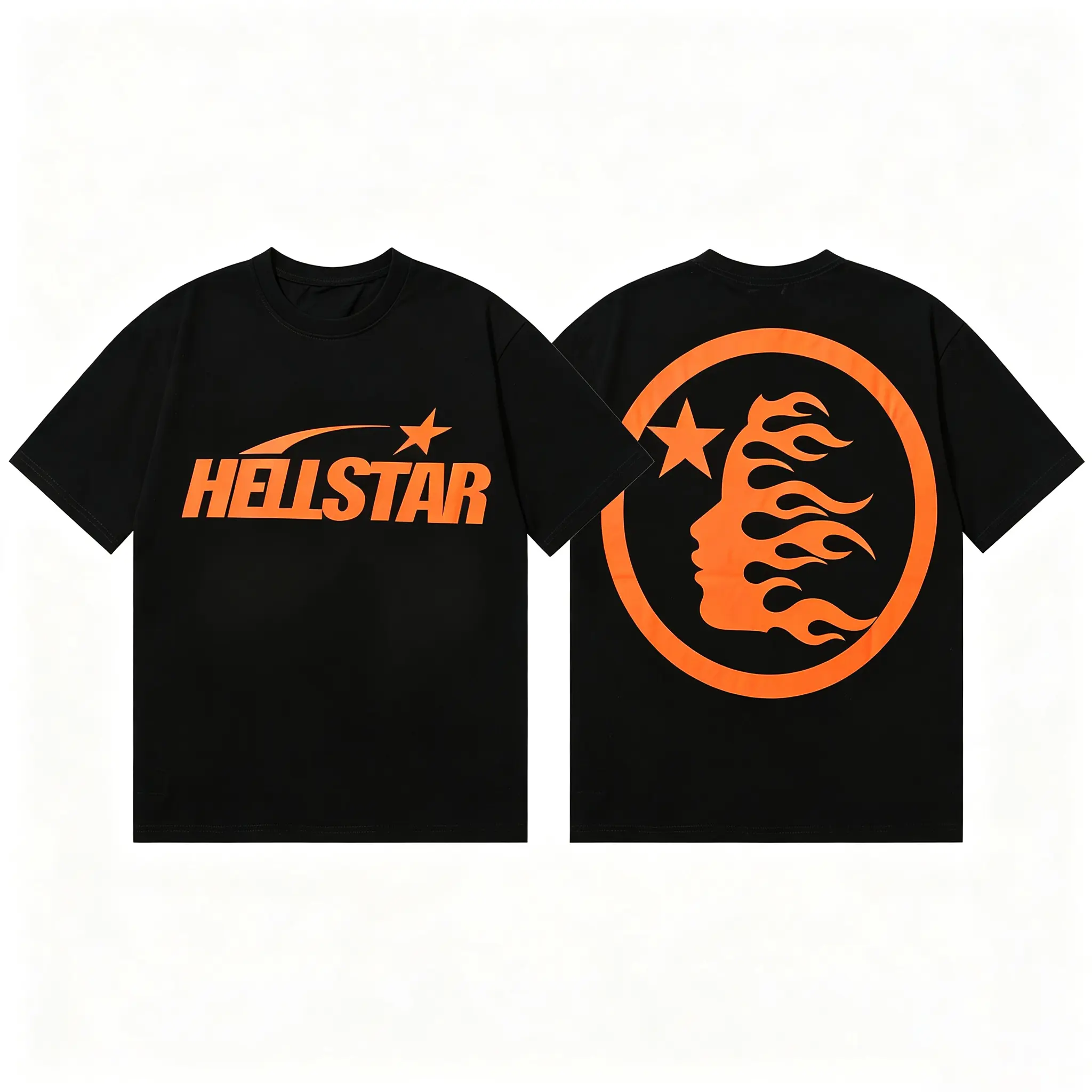 Cyber Grunge Aesthetic Shirt Gothic Punk Apparel Top Y2K Flame Graphic Tee Popular Clothes Black Crewneck Double Sided Print Fits