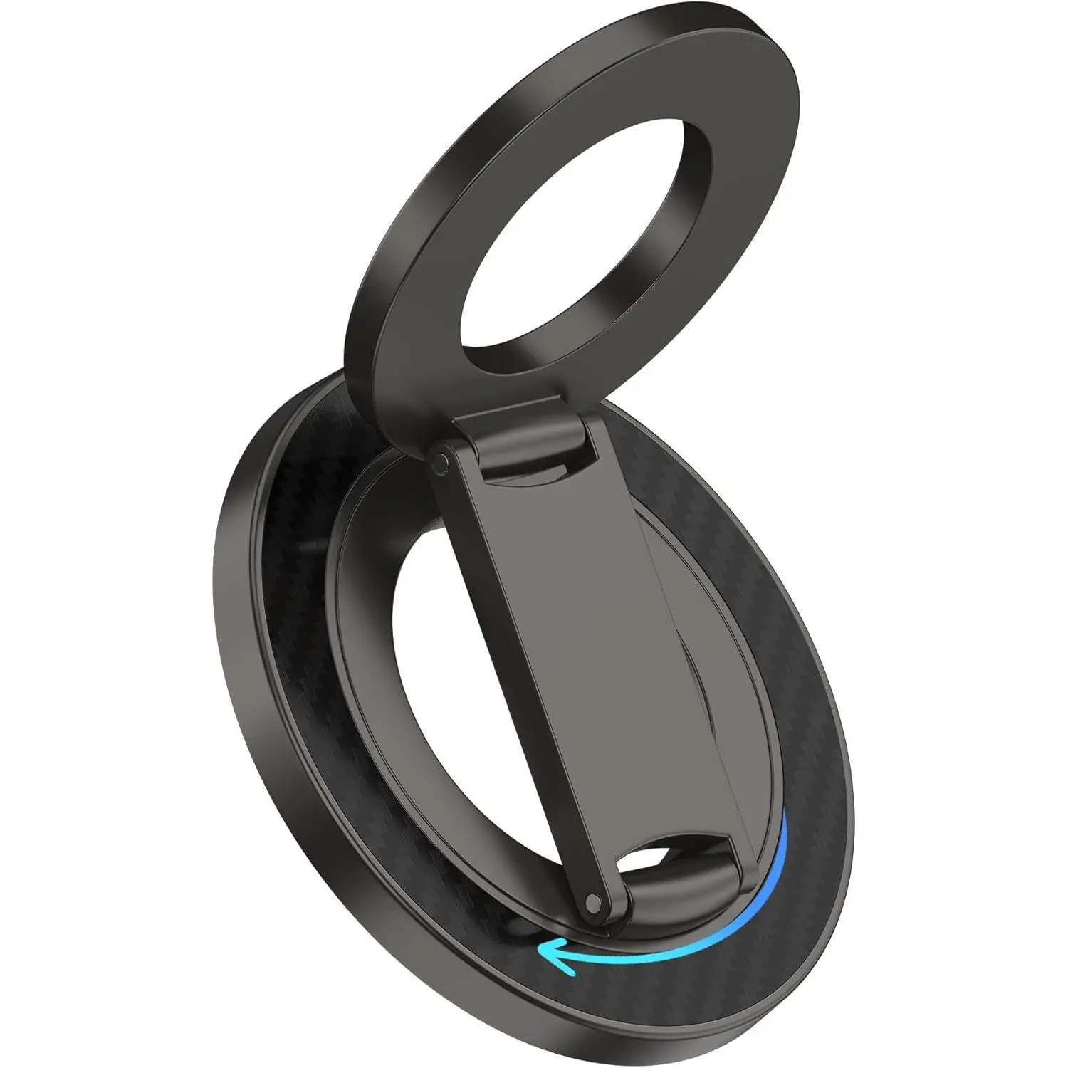 Double Magnetic Phone Holder Grip, Universal MagSafe Kickstand Stand | Mag Safe Ring Holder Grip, Foldable Cell Phone Grips Ring Stand for Samsung, Android, iPhone 17e, Desk, Case, Car Mount-Black