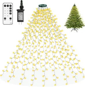 400 LED Christmas Tree Ring Lights – Warm White Fairy Lights, 6.6FT with 16 Strands for Indoor & Outdoor Holiday Tree Decor LUSARRYWILL