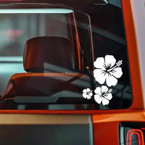 Hibiscus Flower Hawaii 5" inch Vinyl Decals – UV Resistant & Waterproof for Cars, Laptops and More