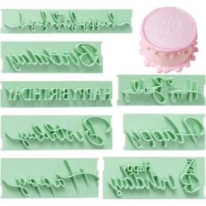 8Pcs Happy Birthday Fondant Stamp Custom Cookie Stamp Multi-Purpose DIY Cake Decorating Tool Multipack - Get Yours Now and Enjoy Super Value Offer!