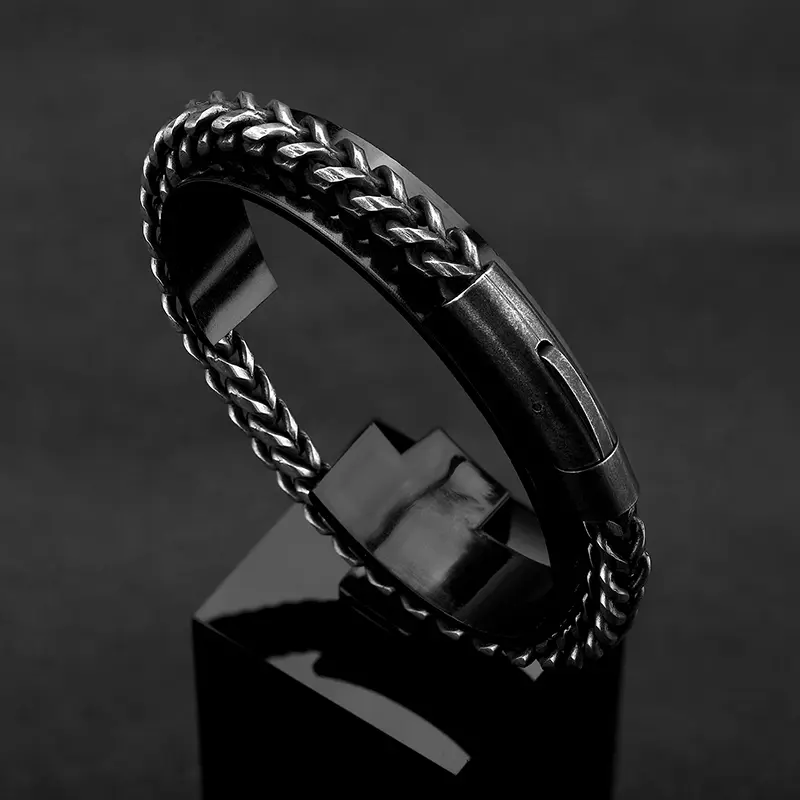 Punk Rock Men Bracelet Biker Link Chain Stainless Steel Motorcycle Bracelets Accessories Male Pulseira