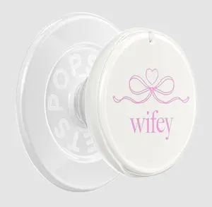 PopSockets MagSafe PopGrip with Compact Mirror - Wifey Themed Mobile Accessory, Smartphone Grip Phone Holder, Compact Magnetic Phone Holder & Mount, Cellphone Accessories