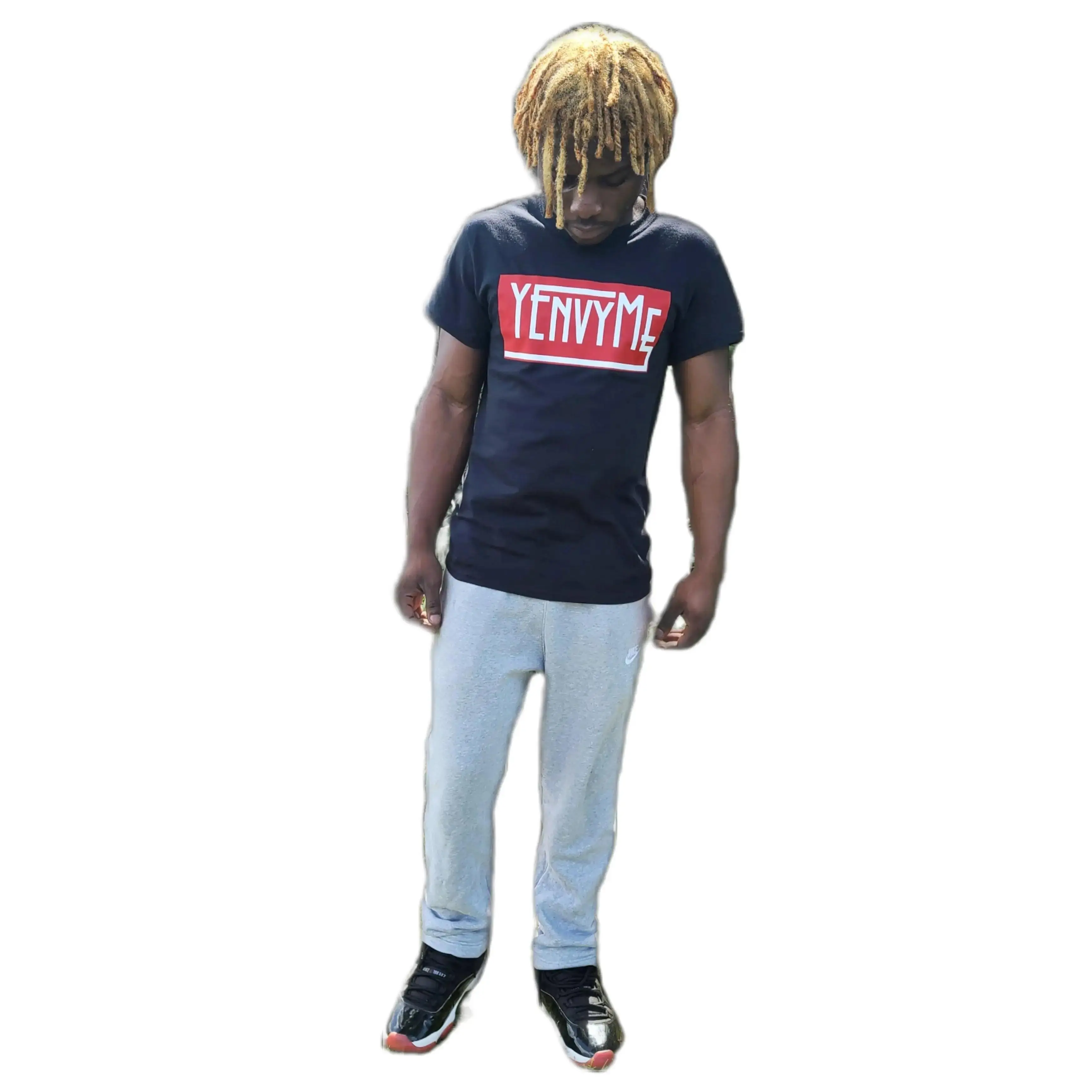 YEnvyMe Custom Crewneck T-Shirt Unisex Color Block Logo Casual Fabric Menswear Shortsleeve Top Long Tee Streetwear Biker Style Comfortable Everyday Wear Crew Neck Design Loose Fit