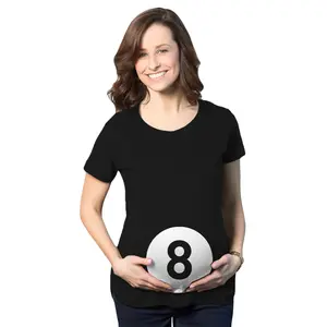 Maternity Eight Ball Funny Baby Announcement Shirt Belly Bump Cute Pregnancy Tee Funny Graphic Maternity Tee Cute Pregnancy Tees With Plus Sizes Pregnant Maternity Shirts Black