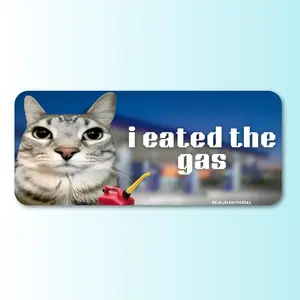 I eated the gas, Funny meme unhinged customizable cat gen z , Magnet and bumper magnet