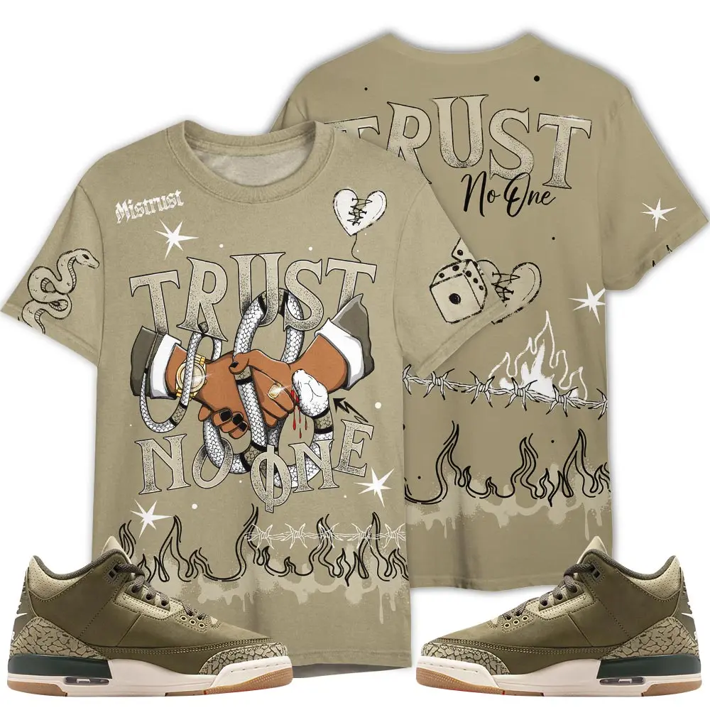 Family Affair 3s shirt, 3 Family Affair Sweatshirt, Tattoo Trust No One Outfits Streetwear Unisex Sneaker Matching Sweater Fabric Menswear Polyester Tops