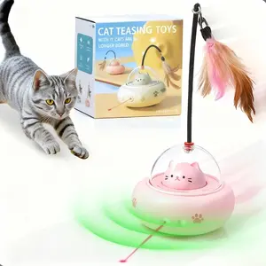 Laser Cat Toys for Indoor Cats, 3 in1 Interactive Cat Toys Laser and Feather Cat Wand Rechargeable Automatic Cat Laser Toy, for Bored Indoor Adult Cats/Kittens Rechargeable Interactive Cat Teaser Toy Automatic Interactive Laser Cat Toy