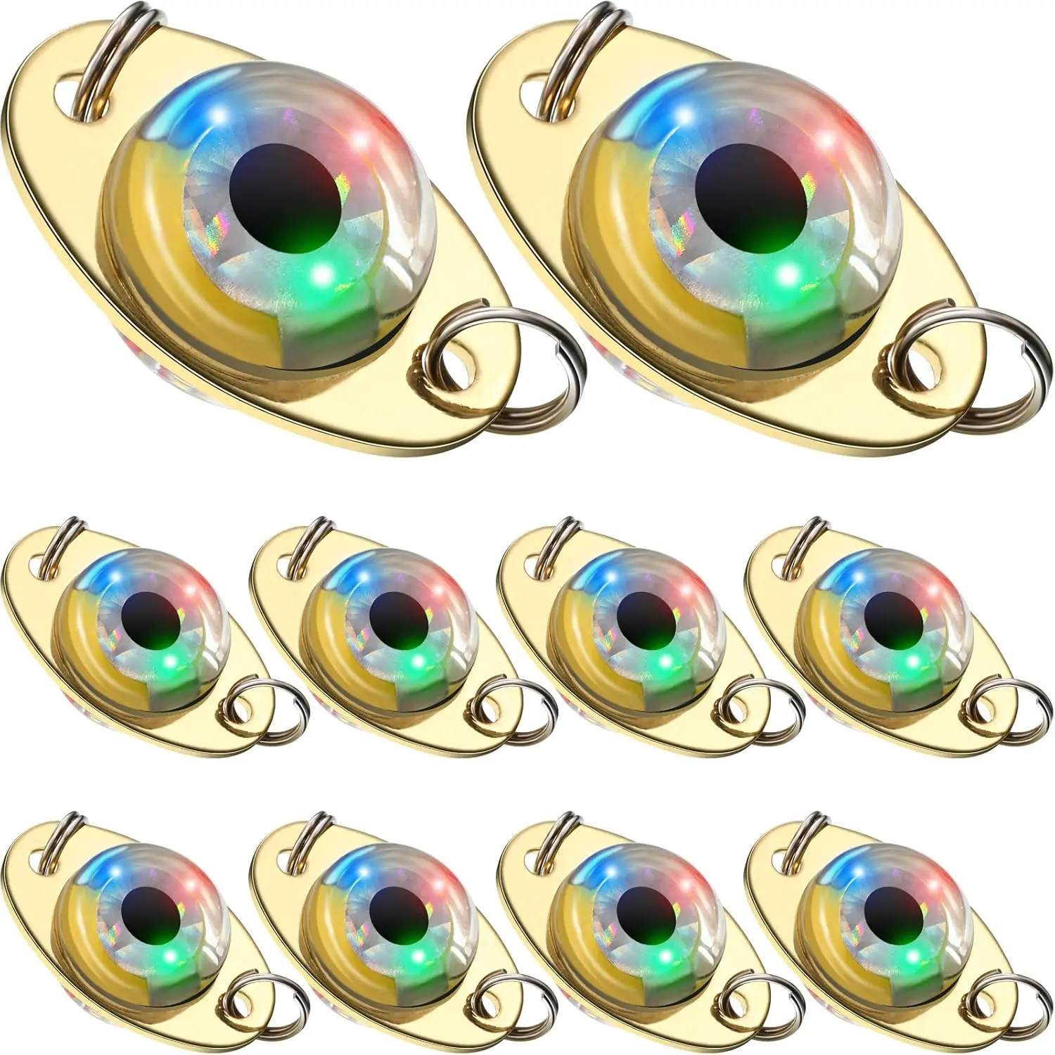 LED Fishing Lures Lighted Fishing Spoons Underwater Flasher Bass Halibut Flasher Saltwater Trolling Deep Drop LED Lighted Bait Flasher
