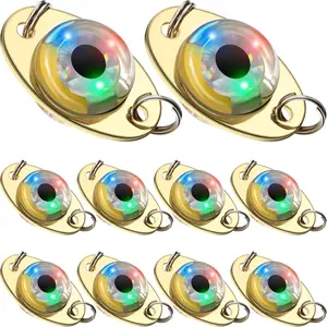 LED Fishing Lures Lighted Fishing Spoons Underwater Flasher Bass Halibut Flasher Saltwater Trolling Deep Drop LED Lighted Bait Flasher