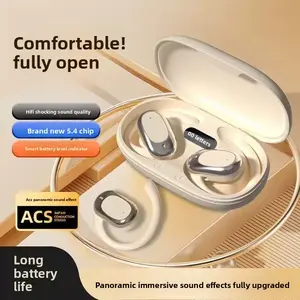 Langkes Smart Noise Cancelling Earbuds Powerful Bass OWS Open Ear Bluetooth TWS Rotatable 130Waterproof Long Battery Life