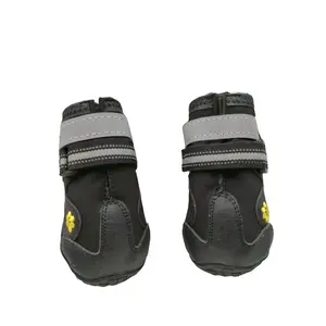 Pet Shoes Wear Dog Shoes Waterproof PVC Sole Non-Slip Sturdy Sole Adjustable Fuzzy Belt Easy On and Off for Light Snow and Muddy Streets