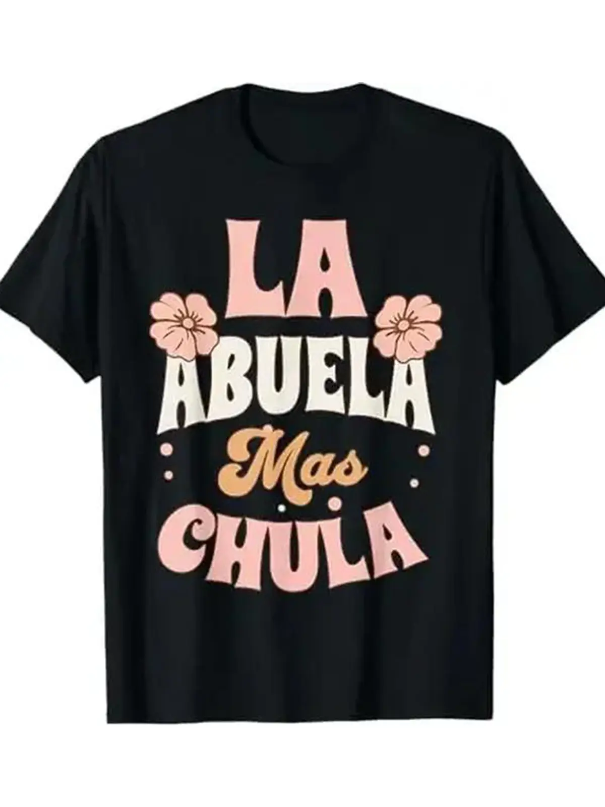 La Abuela Mas Chula Floral Grandma Spanish Unisex T-Shirt,Retro Script Religious Crew Neck Graphic Tee,Mother's Day Birthday Gift,Premium Soft Cotton Breathable Short Sleeve Casual Tee summerwins Sports & Outdoors