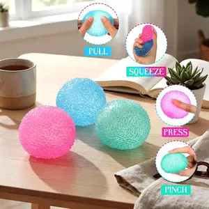 Soft Squishy Stress Ball Memory Gel, Textured Fidget Sensory Toy for Hand Therapy, Squeeze Ball for Office Desk Father’s Day Present,Mother’s Day Gift,Party gifts