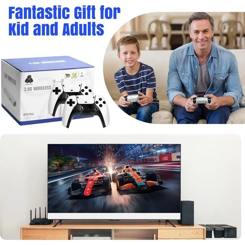 M15 Wireless Retro Game Console - 20000 Games with 2.4G Retro Play Game Stick,Nostalgia Stick Game,Emulators, HDMI Output,Plug and Play Video Game Stick Built in  Wireless Controllers